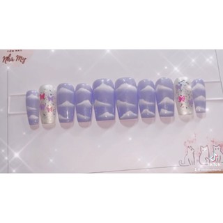 [Nail Box] móng úp thiết kế mây tím