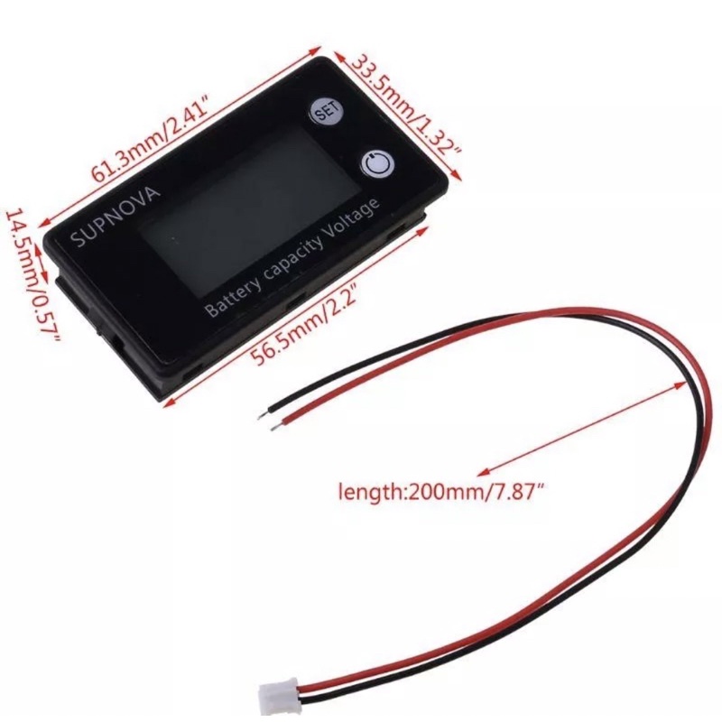 Đồng hồ đo pin Lithium Lifepo4 DC 8V-100V chuyên dụng cho xe Hơi, Máy Điện