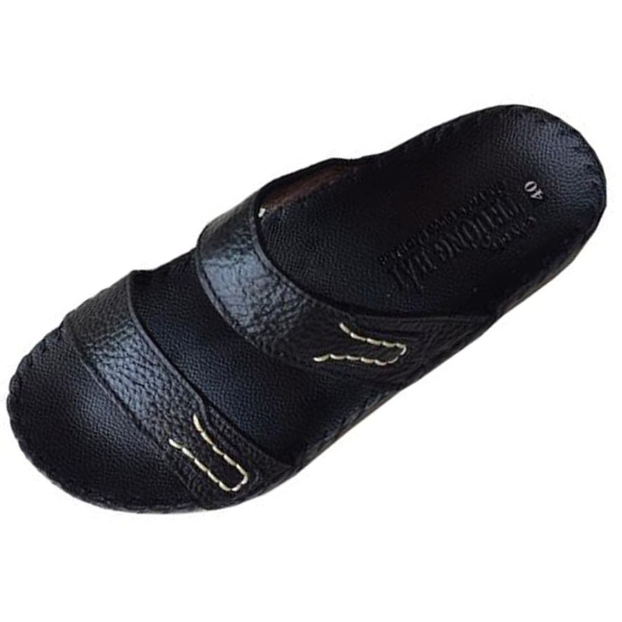 Dép quai ngang nam da bò cao cấp TH QN312