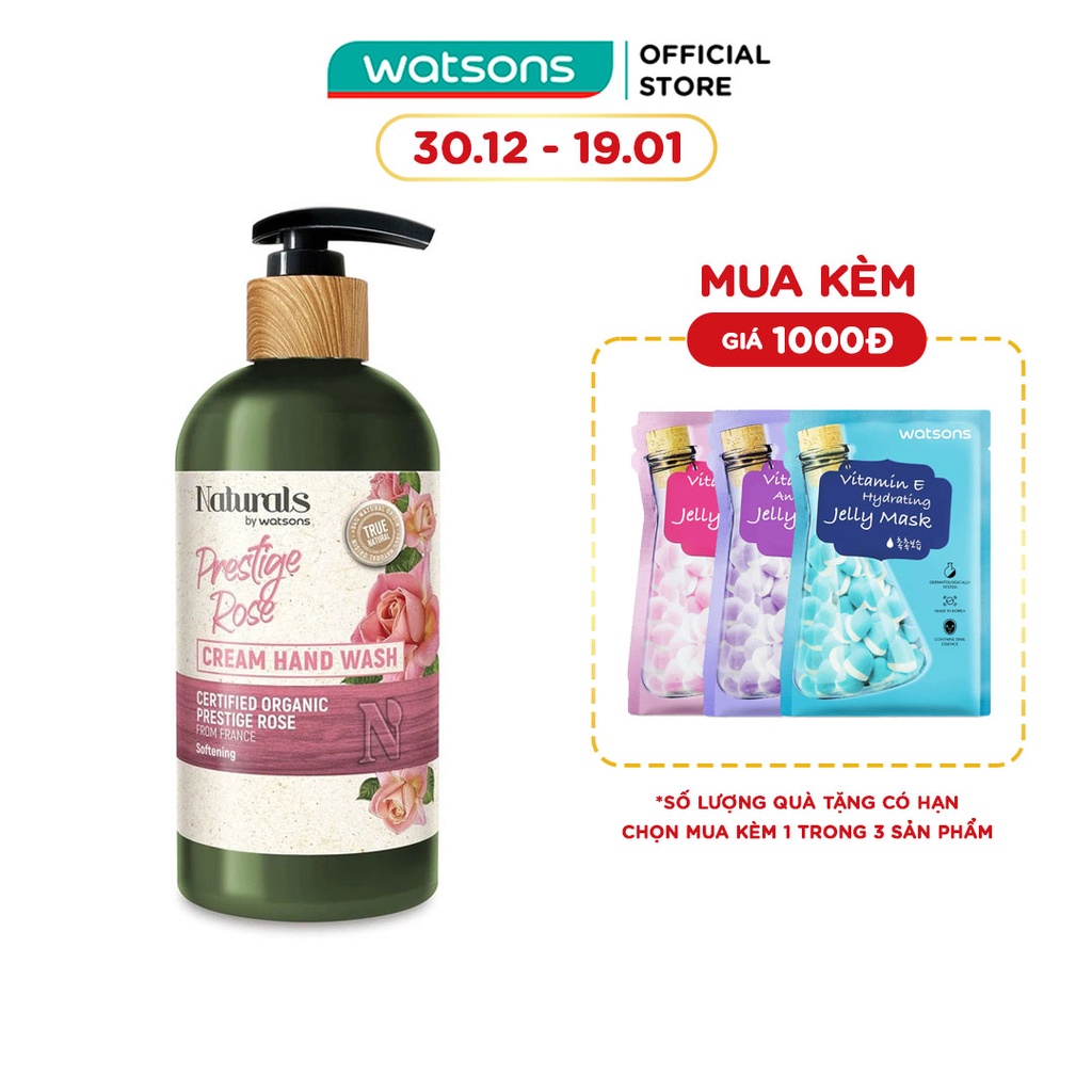 Kem Rửa Tay Naturals By Watsons Prestige Rose Chiết Xuất Hoa Hồng 400ml