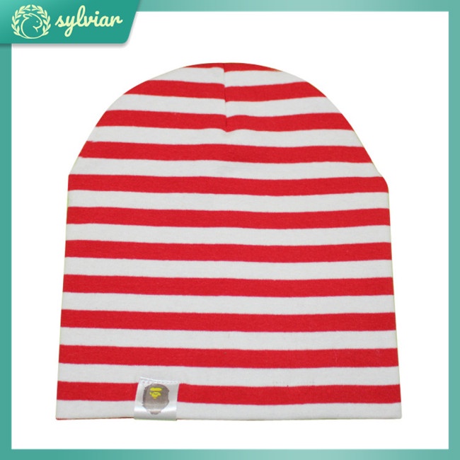 Mũ Beanie Cotton Dệt Kim Kẻ Sọc 3 Tuổi Thời Trang Xuân Thu Cho Bé