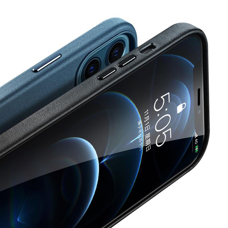 Ốp Điện Thoại Da Từ Tính Kiêm Sạc Không Dây Magsfe Cho iPhone 12 12 Mini 12 Pro Max