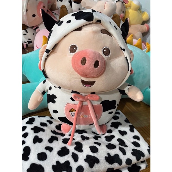 Gấu Bông Heo Tik Tok Bò Sữa - Heo Mặc Áo Bò Sữa Siêu Hot Trend