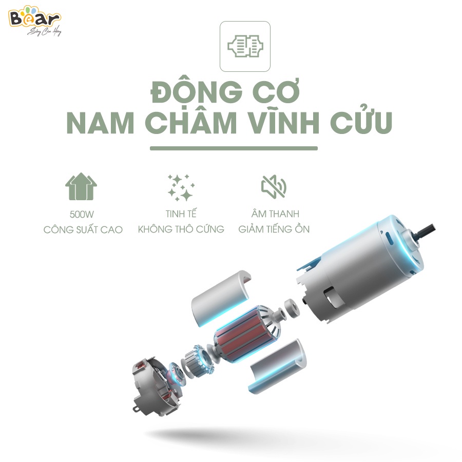 Máy xay cầm tay Bear JBQ-B50E1 đa năng xay ăn dặm, xay cháo, xay tỏi ớt, đánh trứng, HomeMart – Hàng chính hãng BH 18T