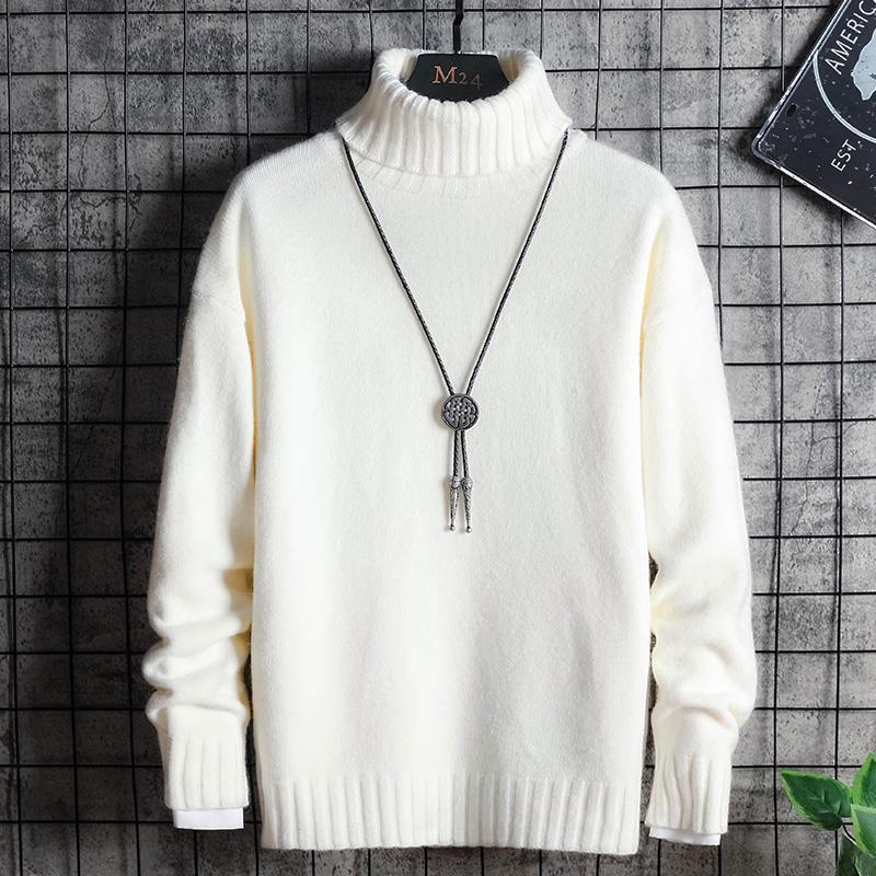 Áo Sweater Cổ Lọ Dày Dặn Màu Sắc Trơn Phong Cách Hàn Quốc Thời Trang Mùa Đông Cho Nam Giới