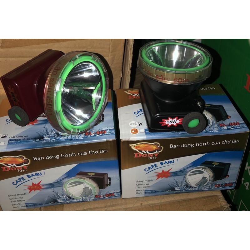 {Sáng cực mạnh} Đèn pin đội đầu siêu sáng chống nước dành cho thợ lặn 3 chế độ KL668-KL669