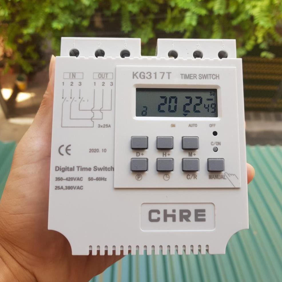 Công Tắc Hẹn Giờ Cho Thiết Bị 3 Pha 380V 25A công suất cao cho máy bơm nước, tủ điện công nghiệp,…