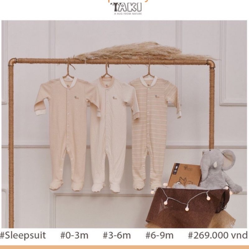 Yaki - Bodysuit sơ sinh có tất hàng Organic