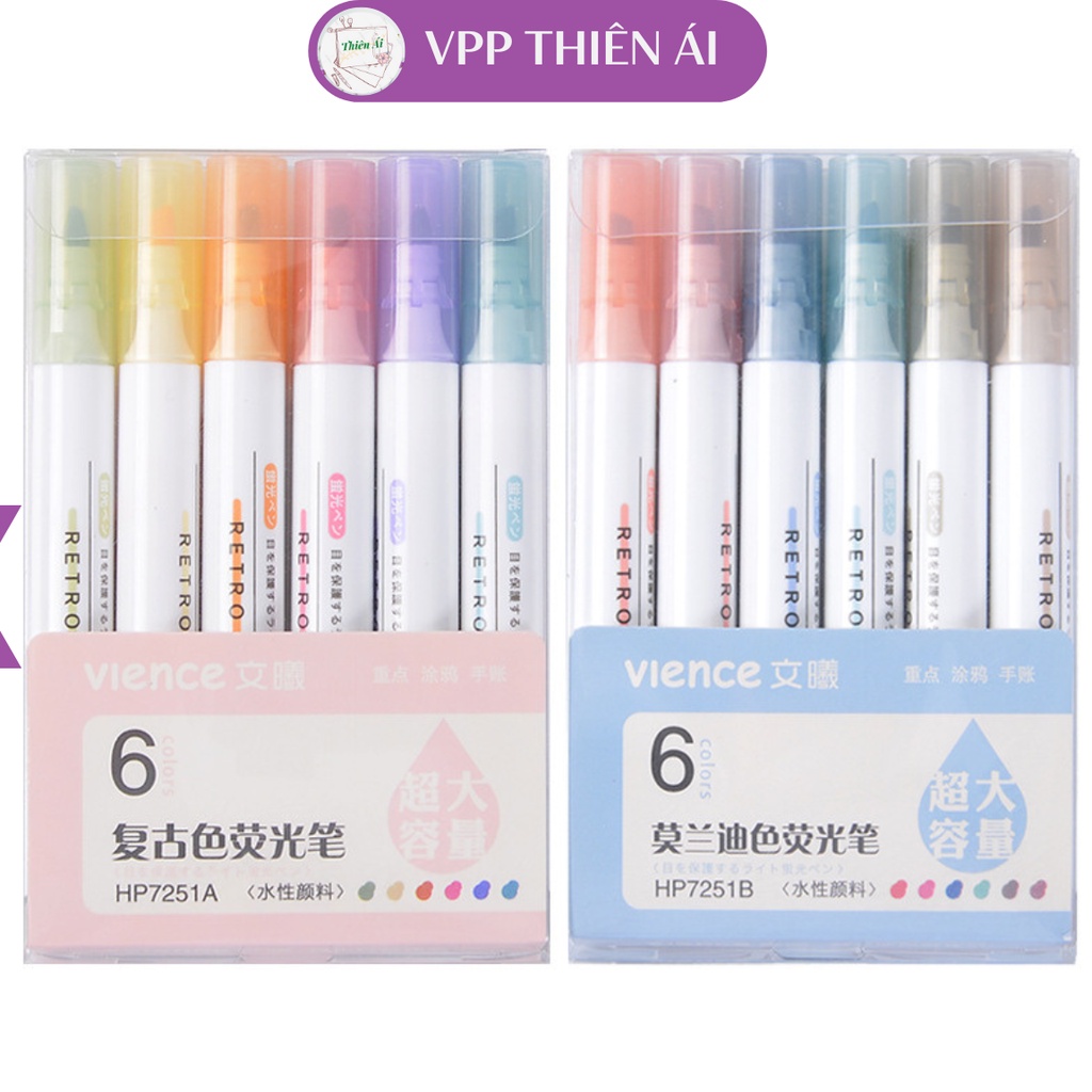 [Mã LIFEBOOK2 giảm 10% đơn 0Đ] Bút highlight pastel dạ quang ghi nhớ dòng cute đánh dấu nhiều màu