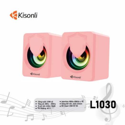 Loa 2.0 Kisonli L-1030 Pink LED