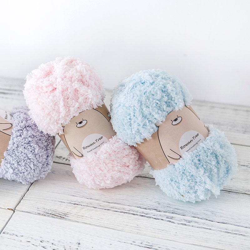 Len bông xù mác gấu -  Cuộn 50gr