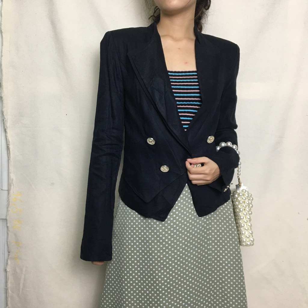 (20 mẫu) Áo khoác nữ dạng vest / blazer kiểu ngắn ghile xuất Hàn Quốc công sở hàng secondhand