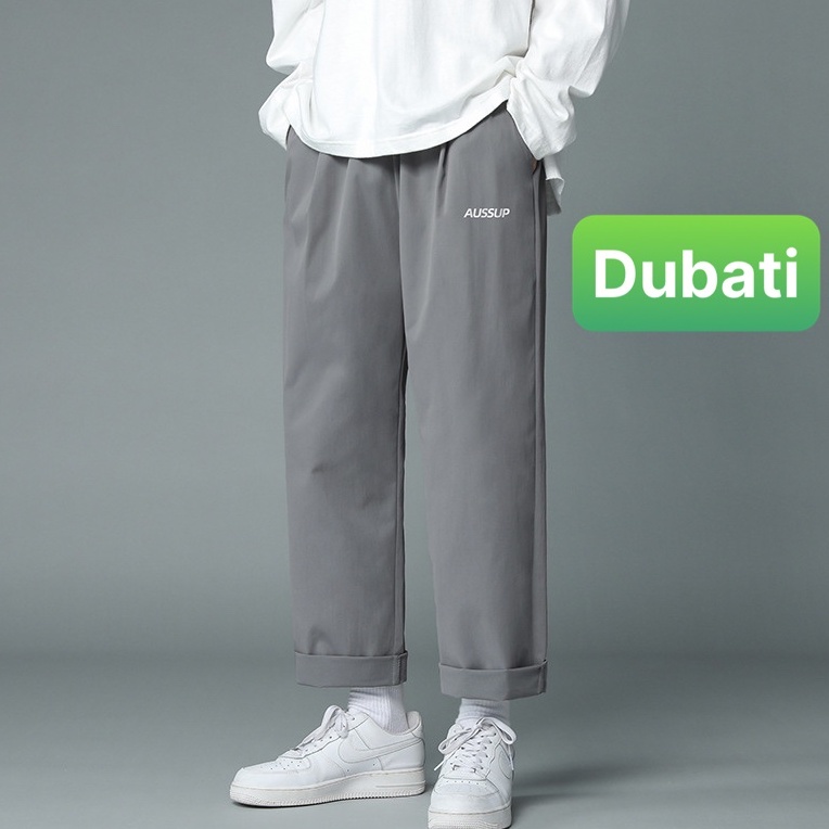 Quần baggy nam nữ Unisex ống rộng in chữ AUSSUP - Kiểu quần Kaki Nam Nữ Ống Suông Basic Unisex Vip pro - Dubati fashon