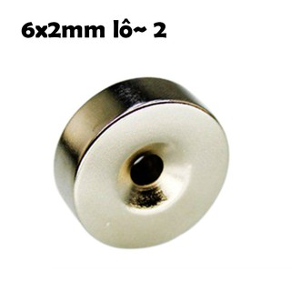 Nam châm đất hiếm 6x2mm có lỗ 2mm