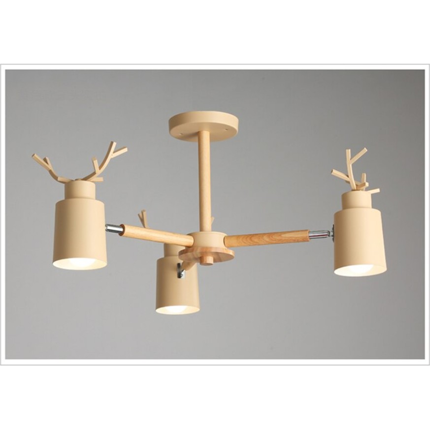 Đèn Chùm Decor Vintage Sừng Hươu 3 tay (Các màu) - Tặng kèm 3 bóng led - Có Video - Decor phòng khách phòng ngủ Bắc Âu