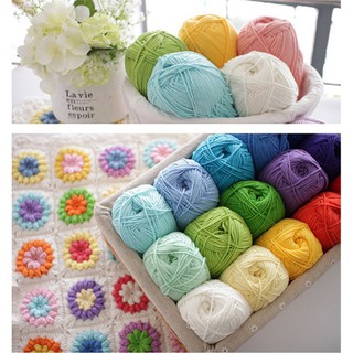 Cuộn len dệt kim siêu mềm mại bằng cotton sữa đan móc thủ công 50g