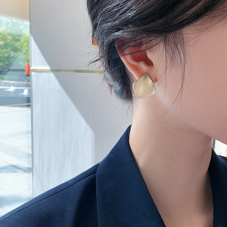 Bông Tai Mạ Bạc 925 Hình Vuông Thời Trang / Khuyên tai