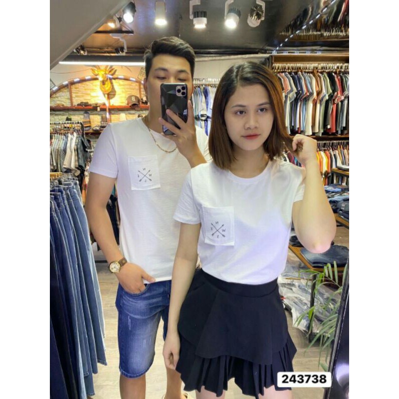 Áo thun cặp hàng đẹp chuẩn shop 45kg-80kg