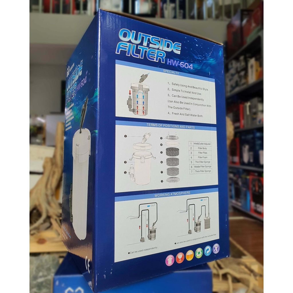 Lọc phụ sunsun HW604 - HW603, Lọc phụ bể cá cảnh thủy sinh SUNSUN HW 604-603.