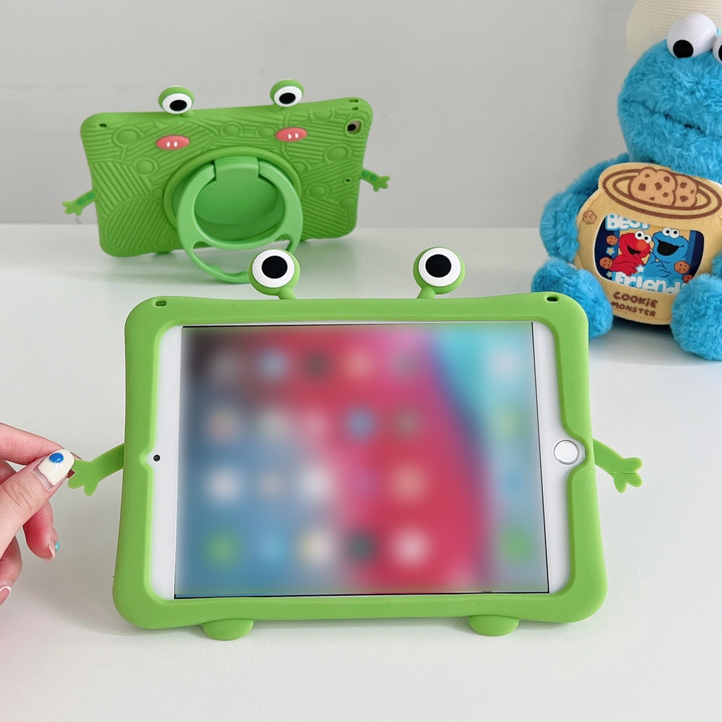 Ốp Máy Tính Bảng Silicone Ếch Hoạt Hình Cho iPad mini Air Pro 1 2 3 4 5 6 7 8 9 9.7 10.2 10.9 11