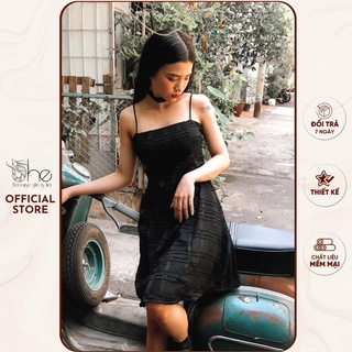 Đầm hai dây kèm choker SD011