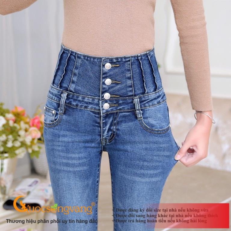 Quần jean nữ lưng cao co giãn quần nữ lưng cao 4 nút GLQ106 Cuocsongvang -(HY^