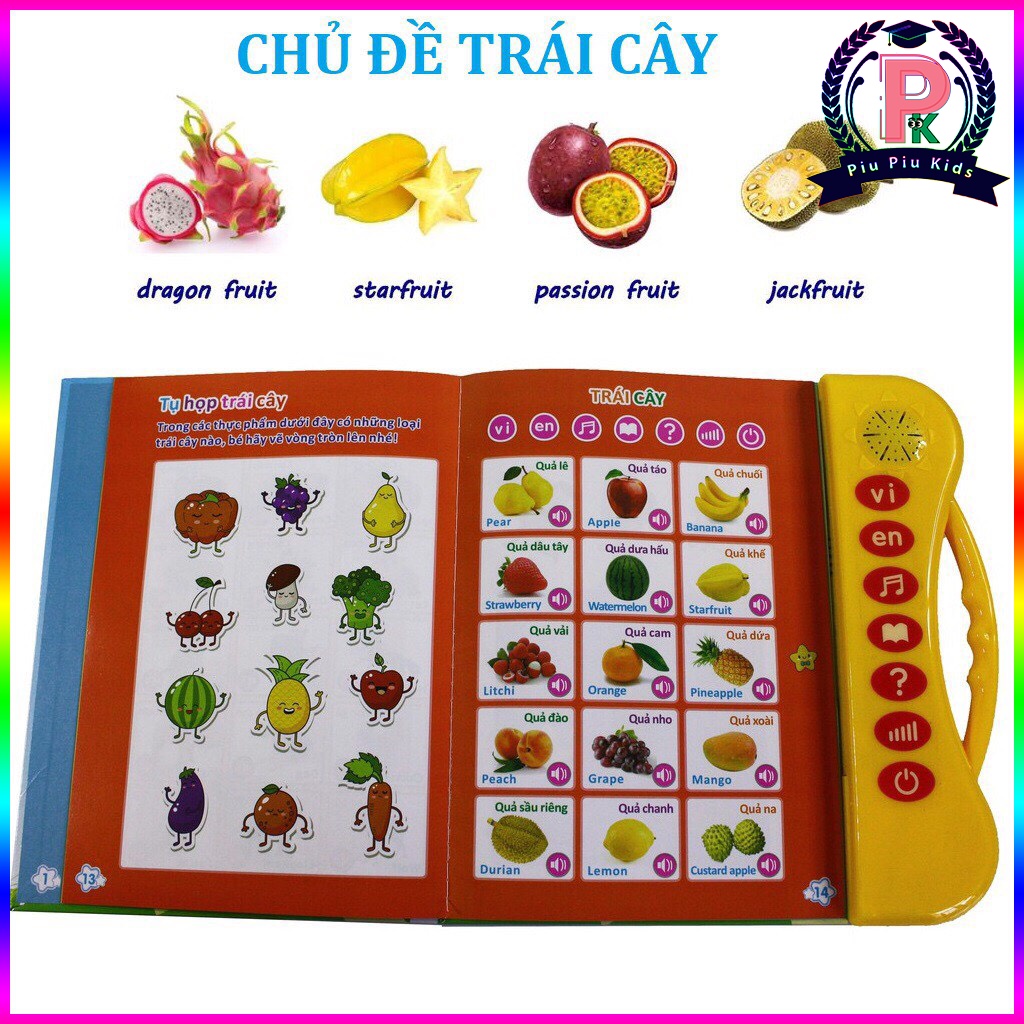 Sách Điện Tử Song Ngữ Cho Bé, Đồ Chơi Giáo Dục Sớm Cho Bé Trên 2 Tuổi