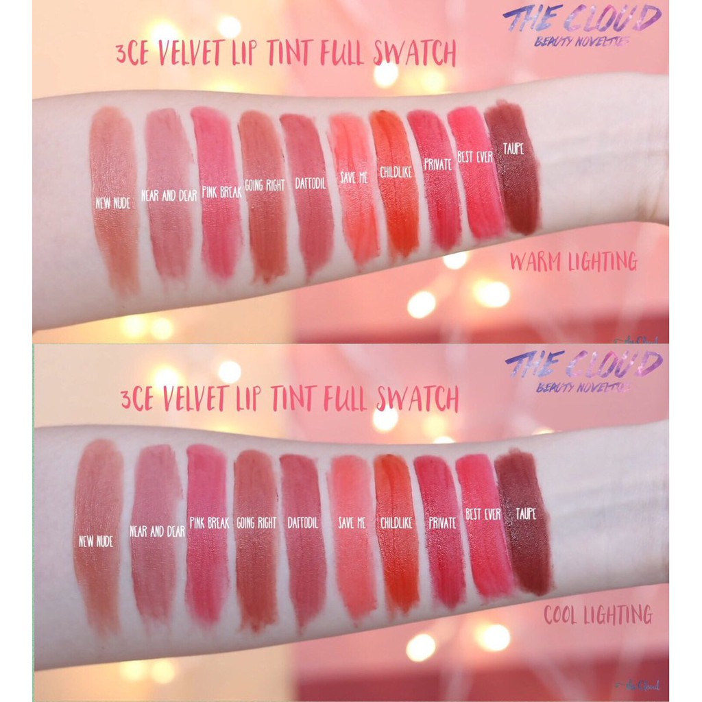 (Có 3 màu mới) Son 3CE Velvet Lip Tint