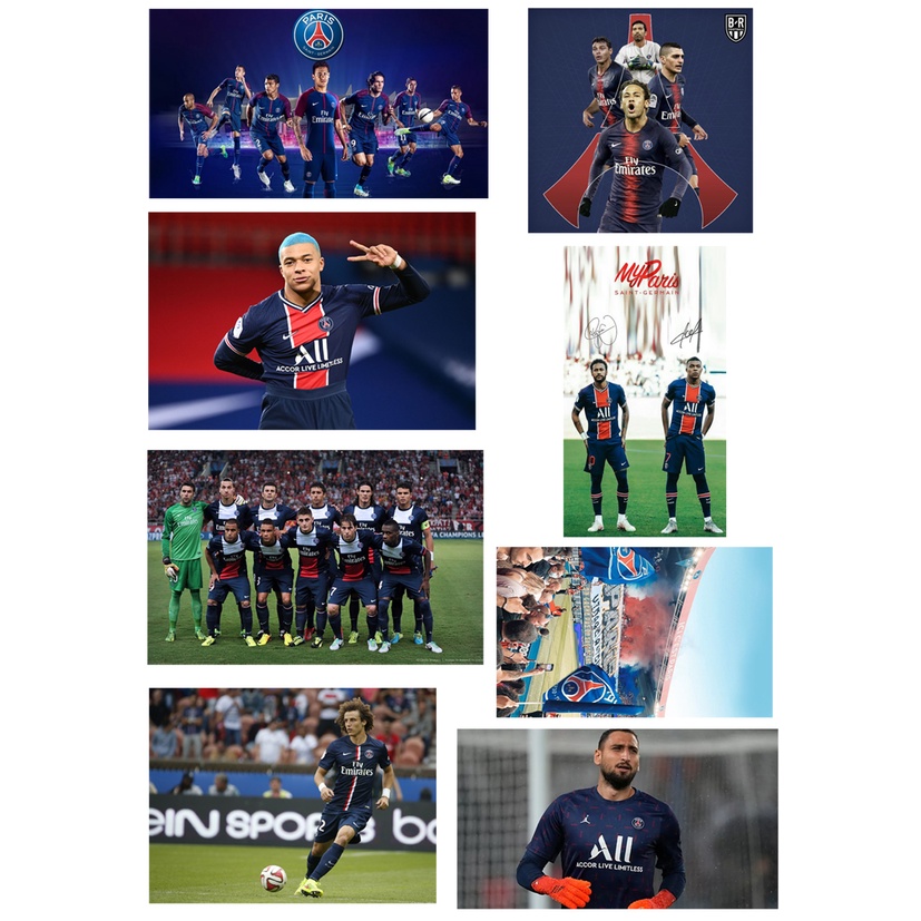 Set 40 hình dán sticker trang trí CLB PSG, MESSI, NEYMAR, MBAPPE