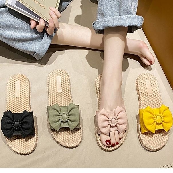 Dép Sandal Đính Nơ Siêu Nhẹ Chống Trượt Thời Trang Mùa Hè Cho Nữ