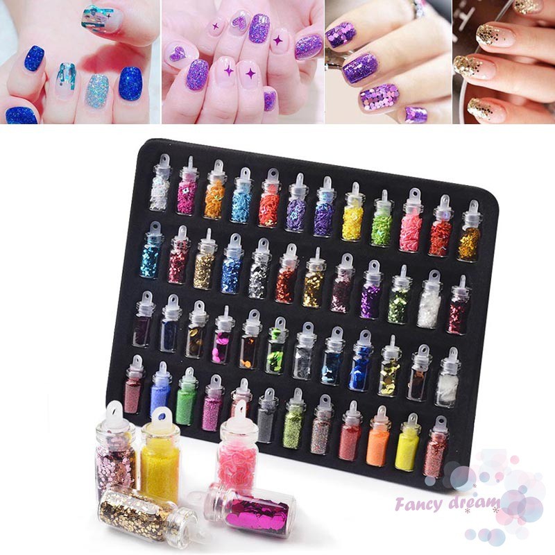 Set 48 lọ đựng bột phủ màu móng tay