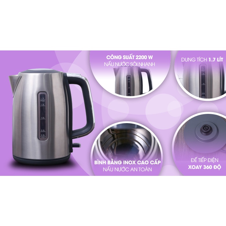Bình đun siêu tốc Sharp EKJ-17VSS-ST