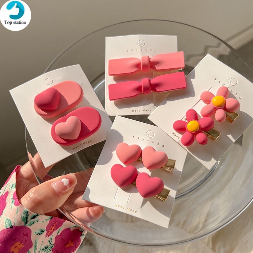 Set 2 Kẹp Tóc Hình Hoa Hồng Đáng Yêu