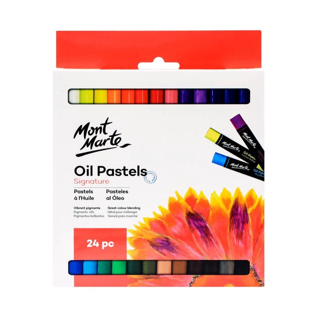 Màu Sáp Dầu Cao Cấp MONT MARTE 12/24 Màu Oil Pastel Siêu Mềm Mịn