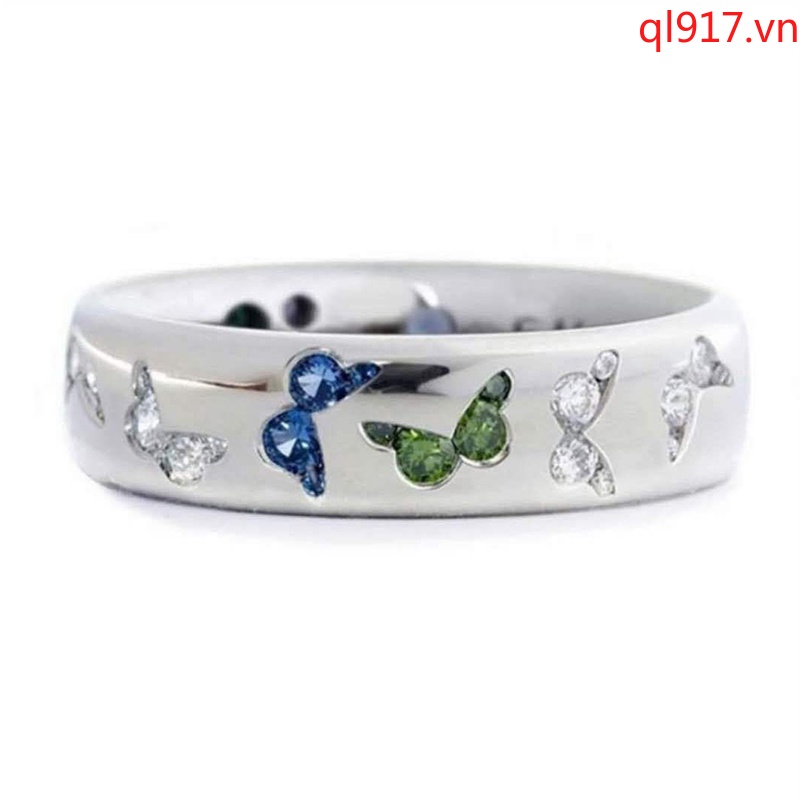 Nhẫn Cưới Hình Bướm Đính Đá Ngọt Ngào Lãng Mạn