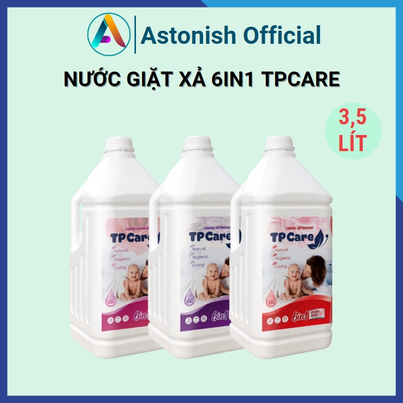 Nước giặt xả quần áo 6 in 1 TPCARE nước giặt xả đậm đặc thơm lâu diệt khuẩn 3,5l