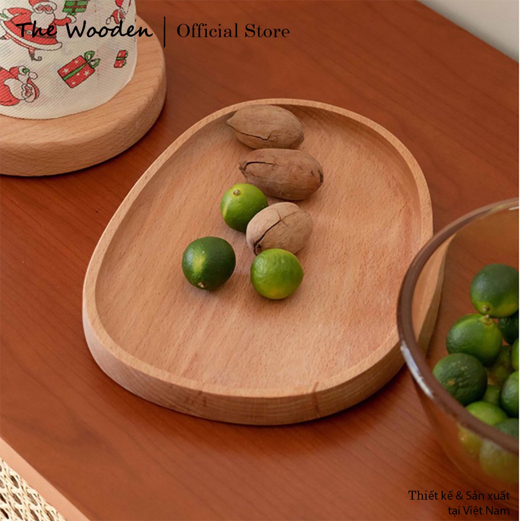 Khay Gỗ Đựng Đồ Ăn Oval Làm Từ Gỗ Tần Bì THE WOODEN Đa Dụng Nhiều Kích Thước Tiêu Chuẩn Xuất Khẩu