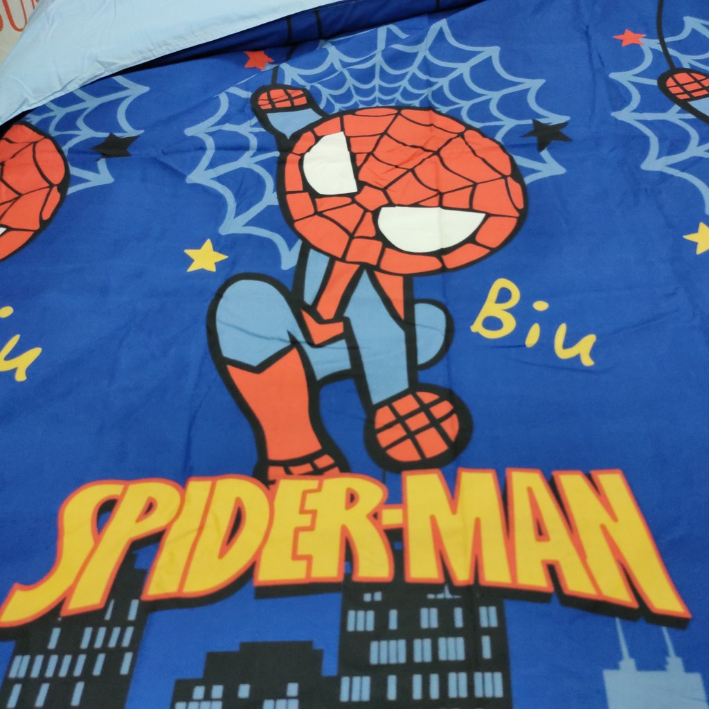 Bộ Chăn Ga Gối SUNNY Bedding Mẫu Người Nhện Spiderman Cho Nệm Drap M2,M4,M6,M8,2m2 Chất Liệu Cotton Poly
