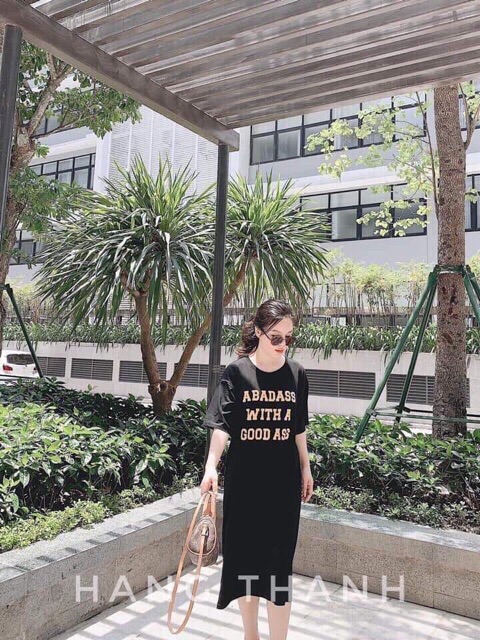 Váy Suông Xoắn Lưng in Chữ Dáng Dài Vải Đẹp | BigBuy360 - bigbuy360.vn