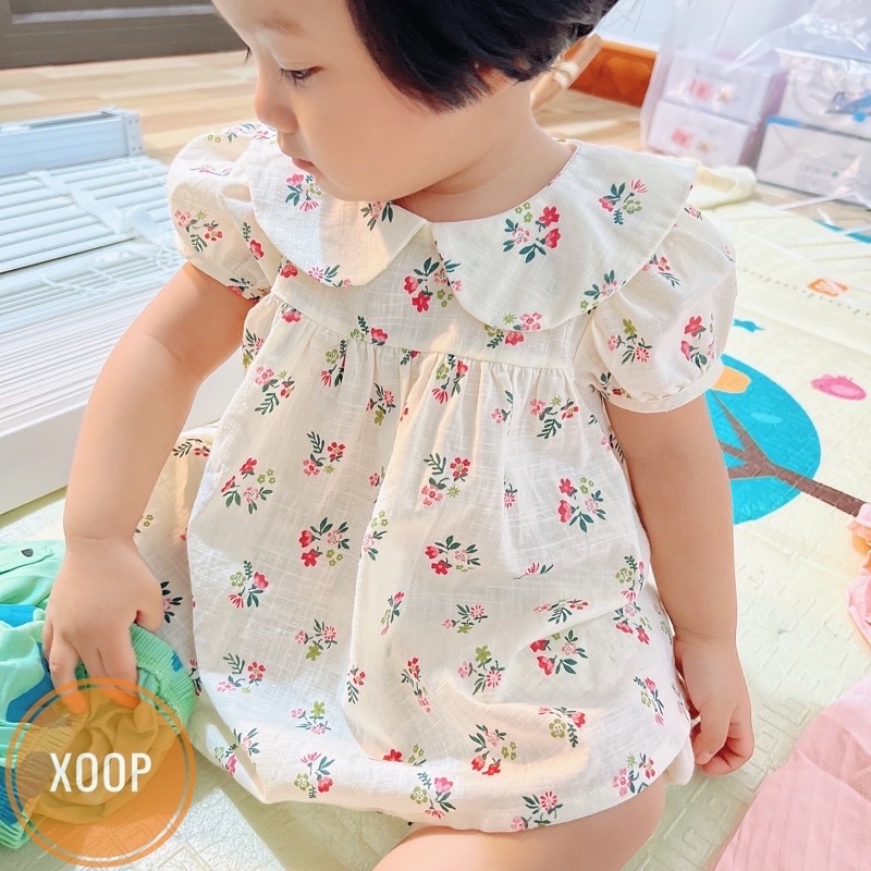 vải thô linen hoa xinh xắn may váy,áo,bộ cho mẹ và bé