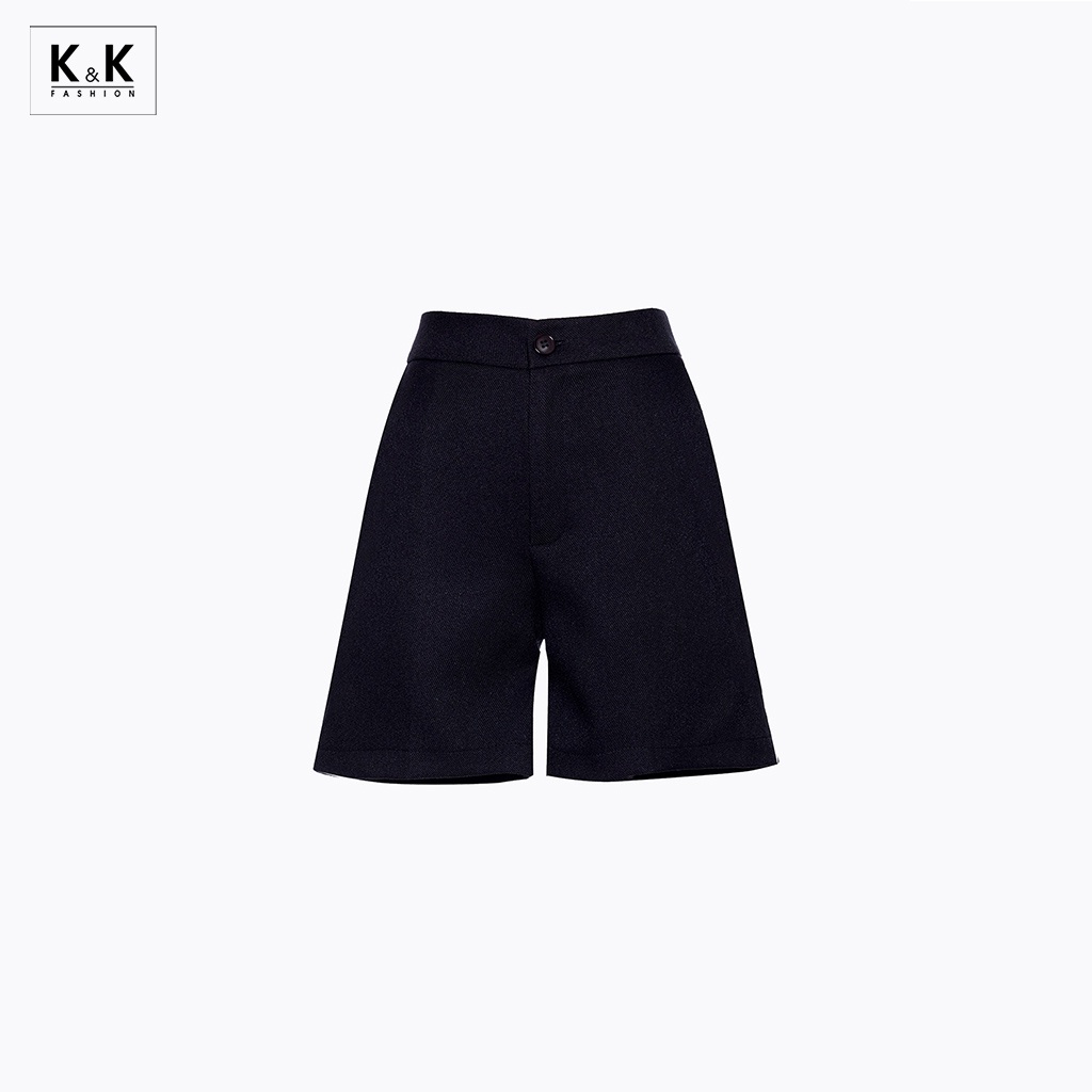 Quần Short Nữ Màu Đen 2 Túi K&amp;K Fashion QCS02-18 Chất Liệu Cotton