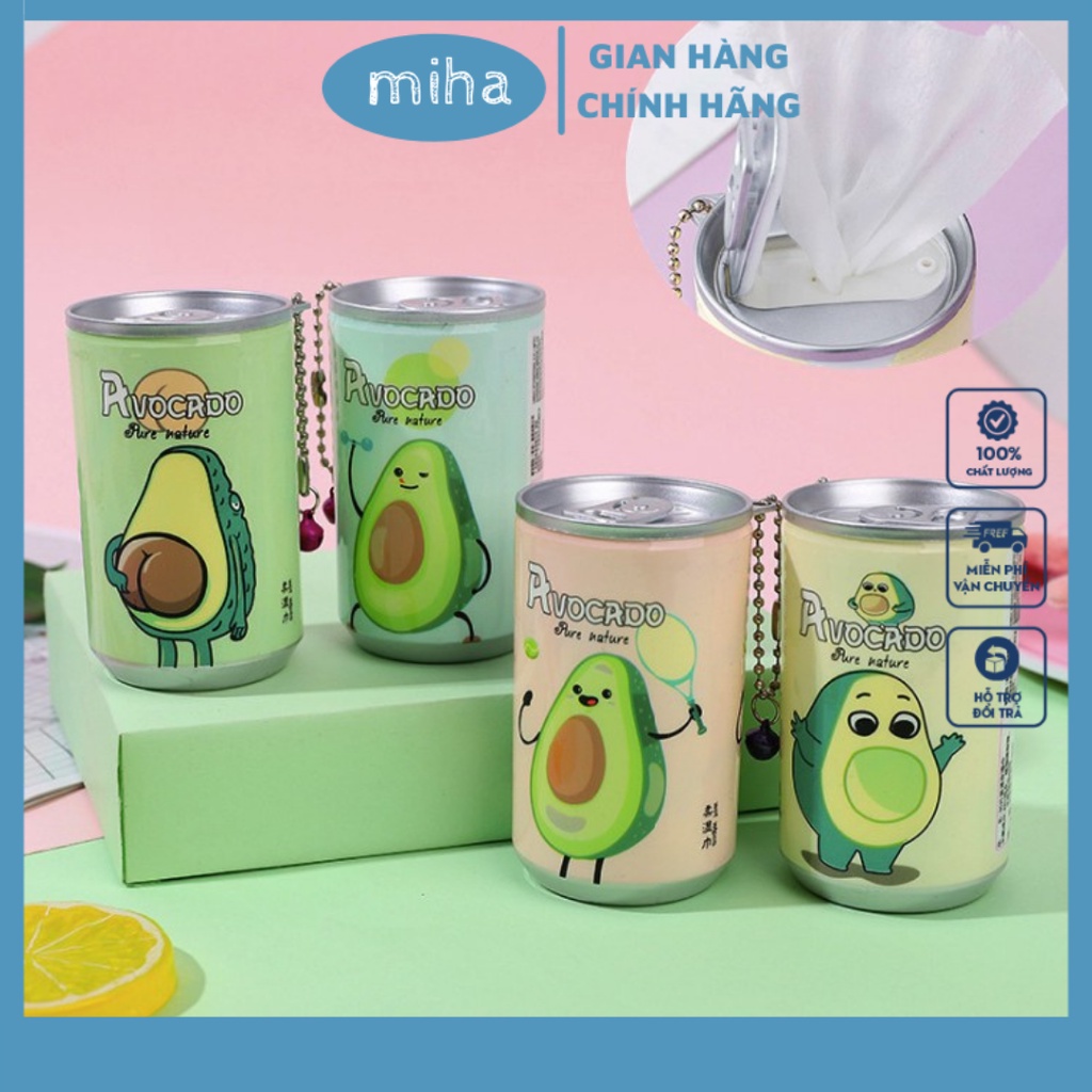 Khăn Giấy ướt dạng lon 30 tờ thơm mát dùng làm móc khoá trang trí