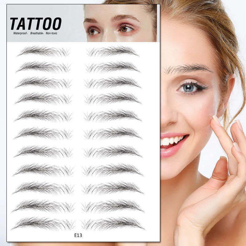 [Hàng mới về] Hình dán lông mày giả 3D có thể tháo và tái sử dụng kháng nước an toàn tiện dụng