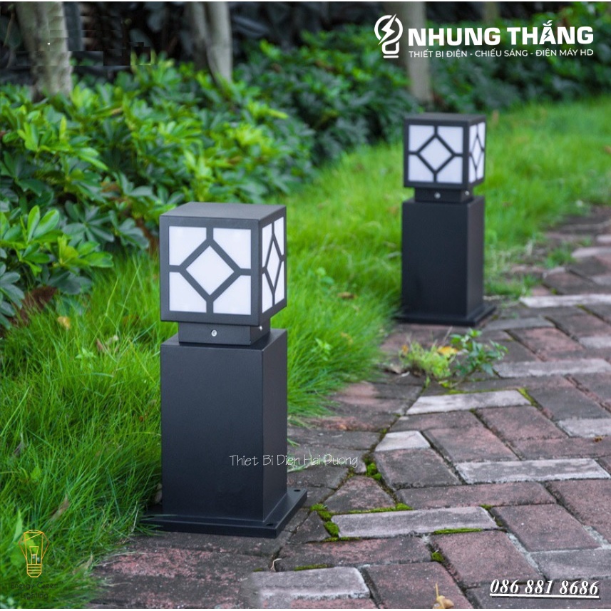 Đèn Cột Sân Vườn DSV-1165 Chống Nước - Chiều Cao 45cm - Cắm Điện Và Dùng Năng Lượng Mặt Trời-Có Khiển-Tặng Kèm Bóng Led