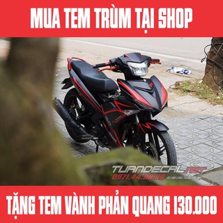 Tem Trùm Exciter 150 diasil đỏ đen - Mua tem trùm tặng tem vành phản quang trị giá 130.000
