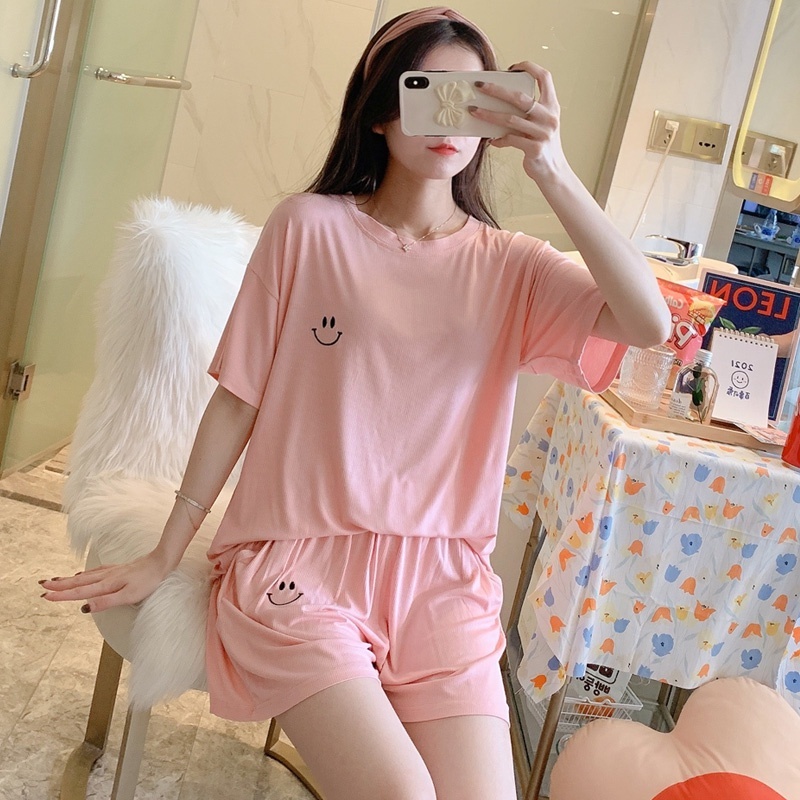 (Rẻ đẹp) Bộ đồ bầu sau sinh, Bộ đùi  bầu MẶT CƯỜI thời trang, kết hợp mặc nhà cực xinh