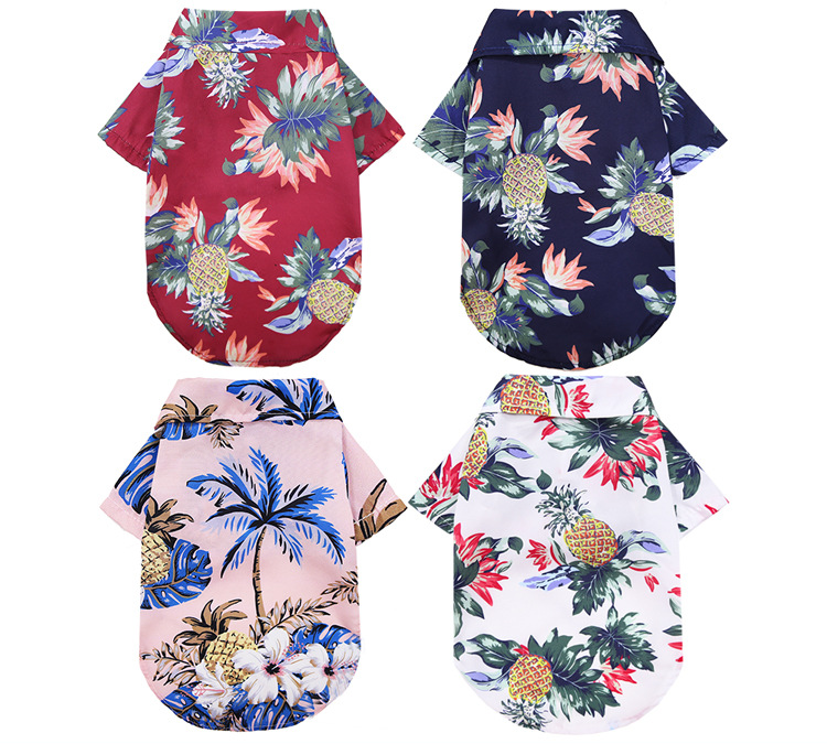 Áo Sơ Mi Đi Biển Mùa Hè In Họa Tiết Hawaii Kích Thước Lớn XS-5XL Cho Thú Cưng