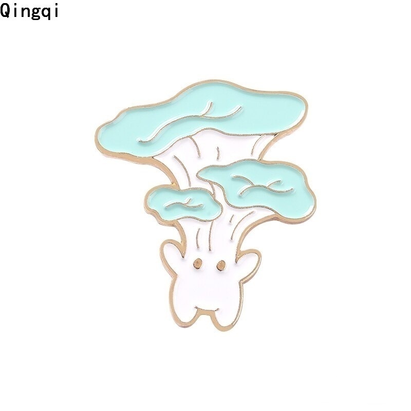 Trâm cài áo Miss Zoe hình cây nấm hoạt hình bằng kim loại tráng men