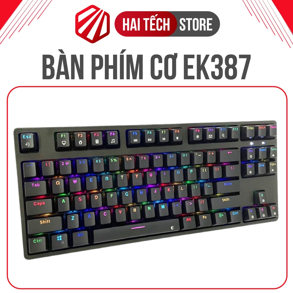 Bàn phím cơ EDRA EK387 led rgb 87 phím (Blue, brown, red switch), bàn phím máy tính gaming dành cho game thủ