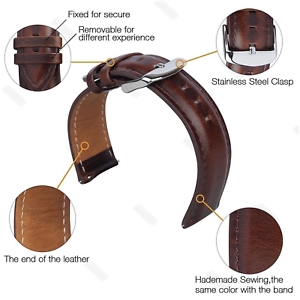 20mm 22mm Genuine Leather Wrist Watch Strap For Samsung Galaxy Watch 42mm 46mm Band